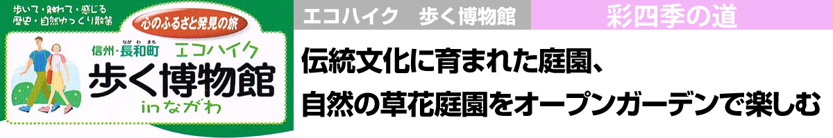 彩四季の道 伝統文化に育まれた庭園、自然の草花庭園をオープンガーデンで楽しむ